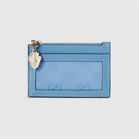 Gucci Luce card case wallet in Blue GG Canvas 